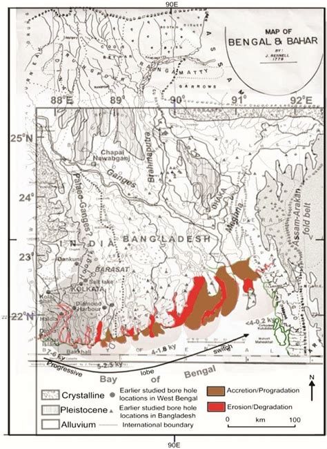 Regional Map Of Bengal Delta Overlying The Riverine Map Of Bengal