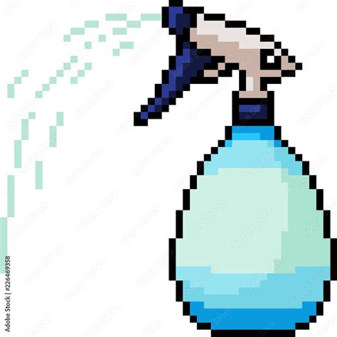 Vector Pixel Art Water Spray Bottle Stock Vector Adobe Stock