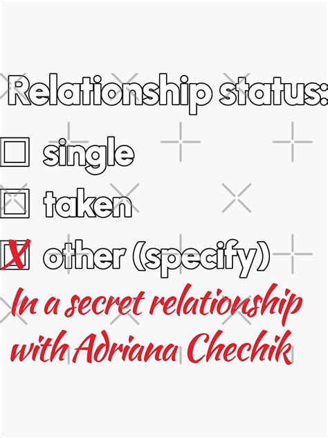 Adriana Chechik Relationship 2 Sticker For Sale By 2girls1shirt
