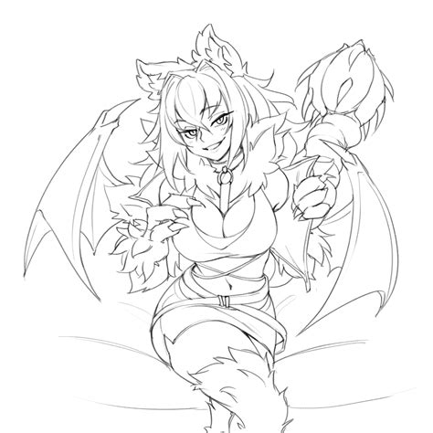 Hellhound And Manticore Monster Girl Encyclopedia Drawn By Monorus