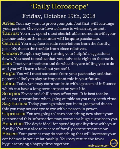 October 19 zodiac people are some of the most peaceable in the entire zodiac spectrum. 19 October 2018, daily horoscope, horoscope, zodiac709 ...