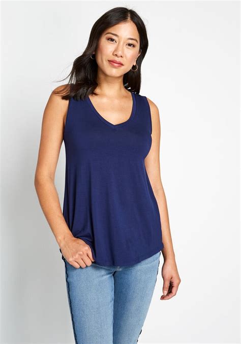 Best Womens Navy Soft Loose Fit Endless Possibilities Tank Top In 2x