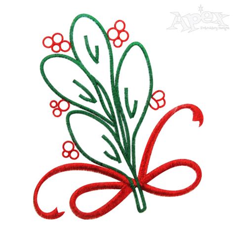 Mistletoe Embroidery Design