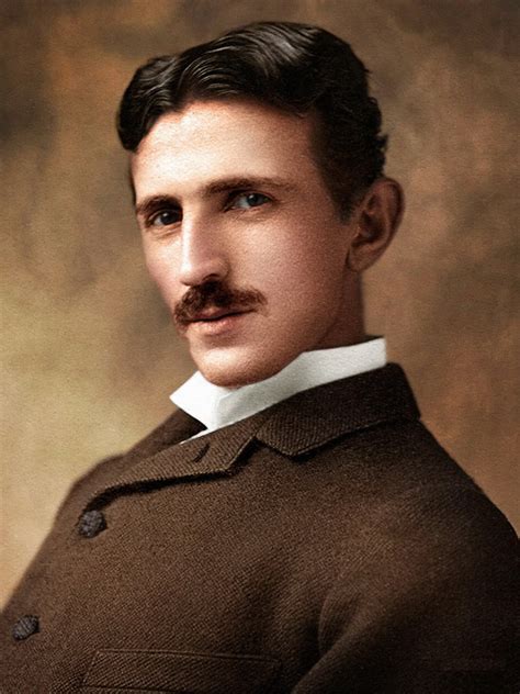 Nikola Tesla Age 34 1890 Colorized Roldschoolcool