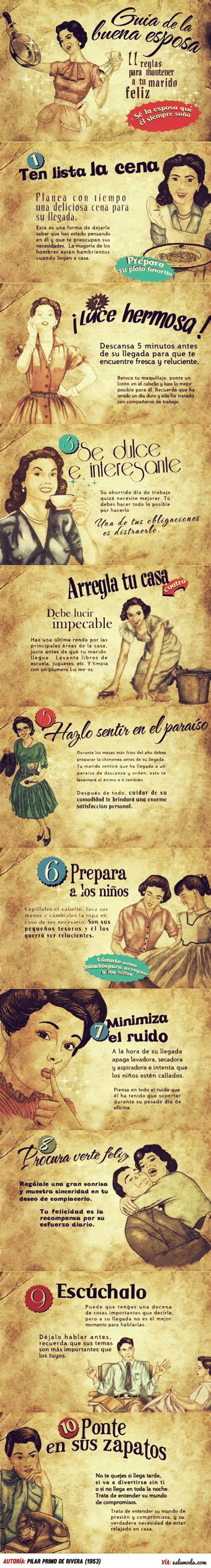 Guía De La Buena Esposa 11 Reglas Para Mantener Feliz A Tu Marido 1953