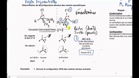 Need a way to distinguish between them. Vidéo 6-4 Chimie organique Stéréochimie - Configurations R ...