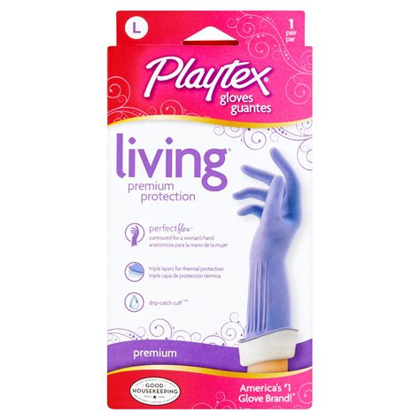 Playtex Living Reusable Cleaning Gloves With Drip Catch Cuff Size