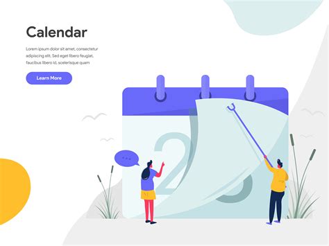 Calendar Illustration Concept Modern Flat Design Concept Of Web Page