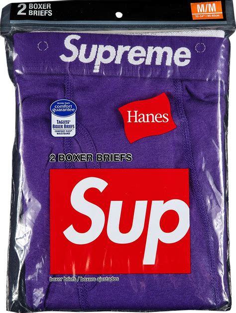 Buy Supreme X Hanes Boxer Briefs 2 Pack Purple Ss21a33 Purple Goat