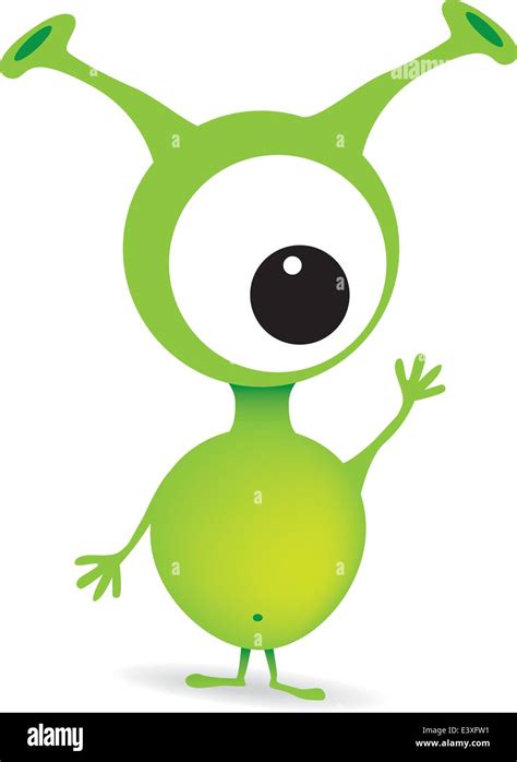 Vector Illustration Of A One Eyed Alien Stock Vector Image And Art Alamy