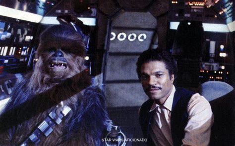 Chewbacca And Lando Calrissian Wearing Han Solos Clothes From Star