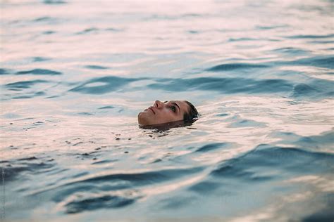 Woman Head Emerging From The Water By Victor Torres Sea Woman