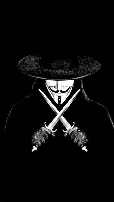 V For Vendetta Man With Knifes Iphone Wallpapers V For