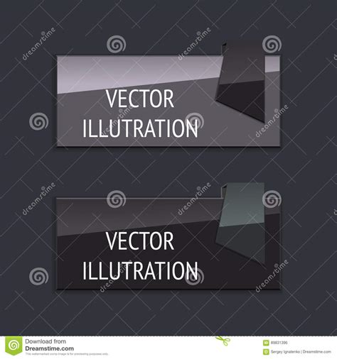 Vector Banner The Rectangular Form With Overlapping Label The Flat