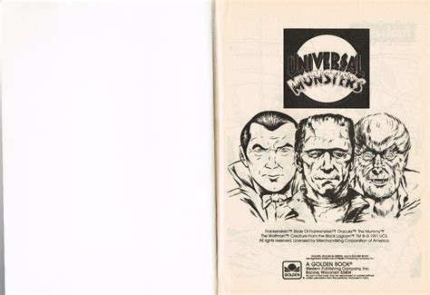 Universal Studios Monsters A Big Coloring Book From Golden Books 1991