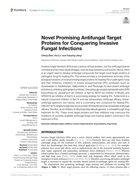 Pdf Novel Promising Antifungal Target Proteins For Conquering