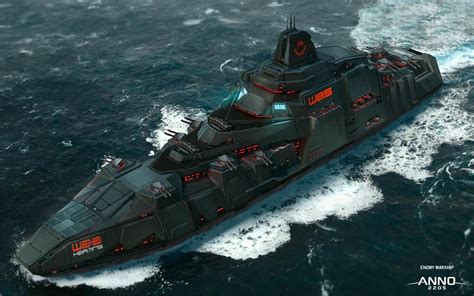 anno 2205 enemy warship sören meding warship army vehicles space ship concept art