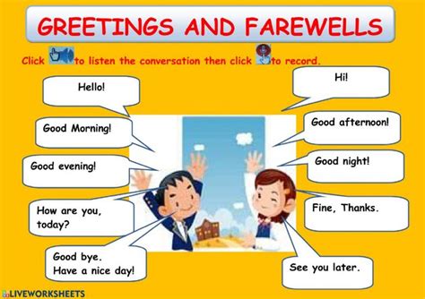 Greetings And Farewells Ficha Online Y En Pdf Greetings And