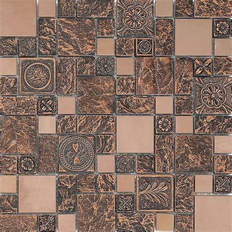 Fill your cart with color today! Wholesale Brown porcelain stainless steel tiles art wall ...