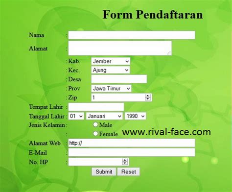Cara Membuat Form Pendaftaran Anggota Menggunakan PHP MySql Plus
