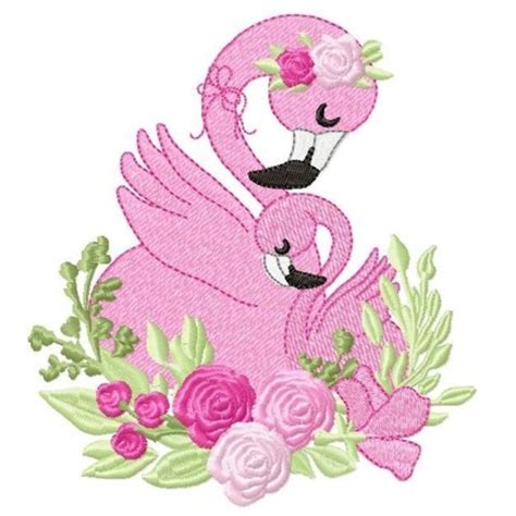 Tropical Flamingo Machine Embroidery Designs Pack Instant Etsy