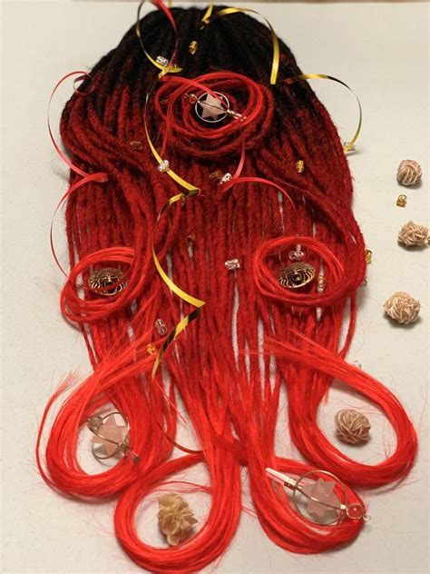red synthetic dreads extensions single or double ended etsy red synthetic dreads synthetic