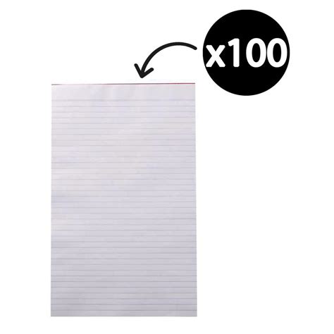 Winc Writing Pad Foolscap Ruled Recycled 50gsm White 100 Sheets Winc