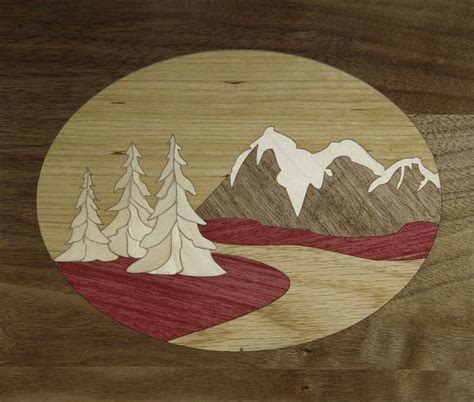 Marquetry Wood Craft Kit Tetons Etsy Wood Crafts Marquetry