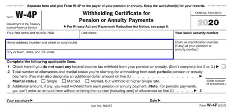 2023 Form W4p Printable Forms Free Online