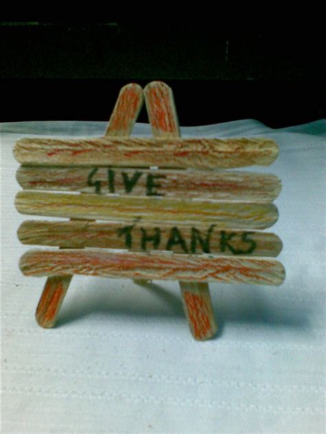 Thanksgiving Popsicle Sticks Decorational Centerpiece Or Place Setting