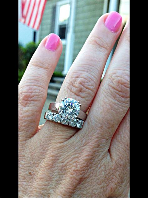 5 Stone Wedding Band With Engagement Ring Jenniemarieweddings