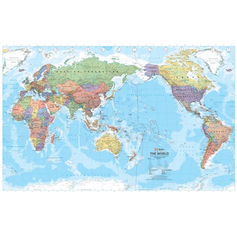 Laminated Wall Size World Map