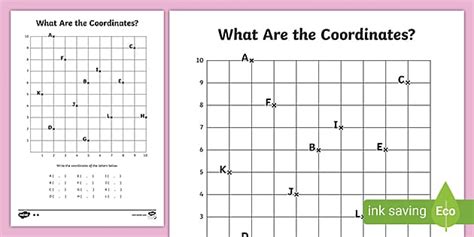 Identify The Coordinates Worksheet Teacher Made Twinkl