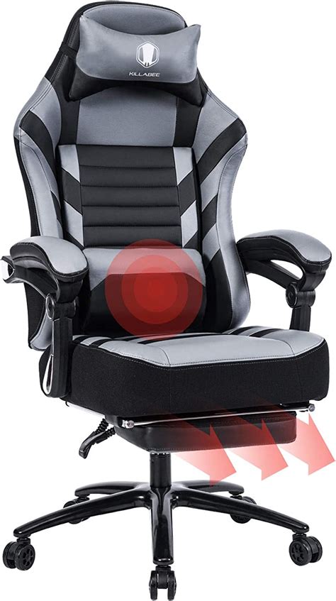 Killabee Big And Tall 400lb Memory Foam Gaming Chair With 3d Arms Black
