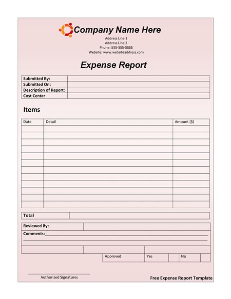 Free Printable Expense Report Expense Report Template DocTemplates