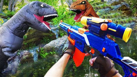 Nerf War Jurassic Park Battle YouTube