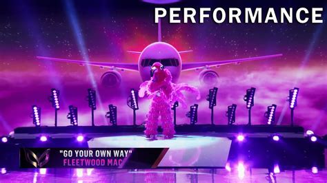 flamingo sings go your own way by fleetwood mac the masked singer season 2 youtube music