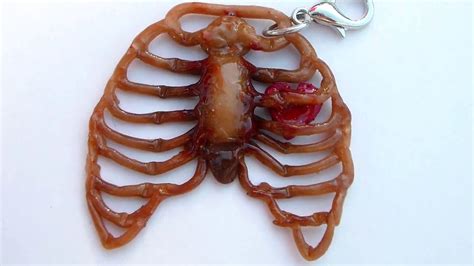 Human rib cage with heart dictionary art print. Polymer Clay human ribs tutorial - YouTube