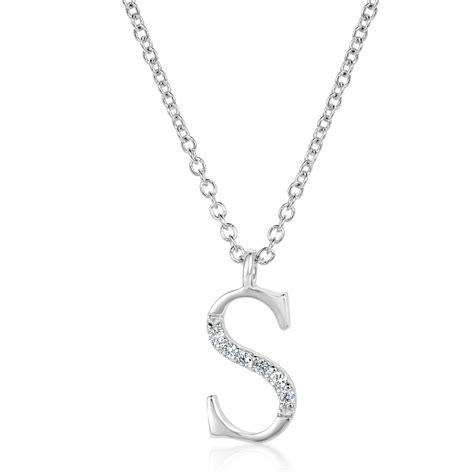Ct White Gold Diamond Initial Necklace