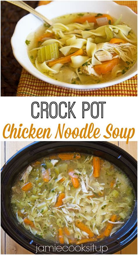 So i took the ingredients and added my own flair. Crock Pot Chicken Noodle Soup