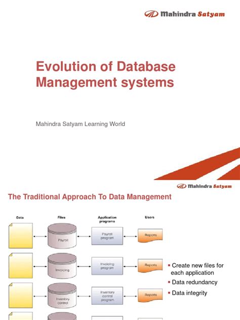 Evolution Of Database Management Systems Pdf Databases Relational