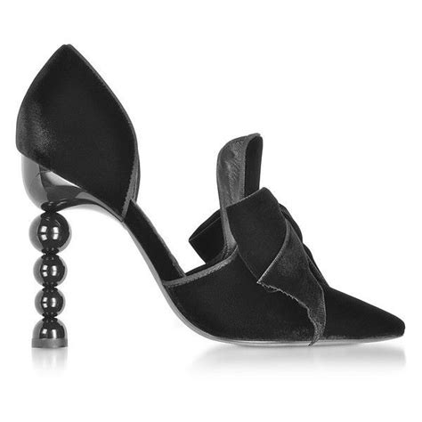 Tory Burch Shoes Clara Black Velvet Heel Pumps Wmaxi Bow 4779095