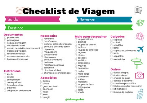 Checklist Viagem Laila Organizer