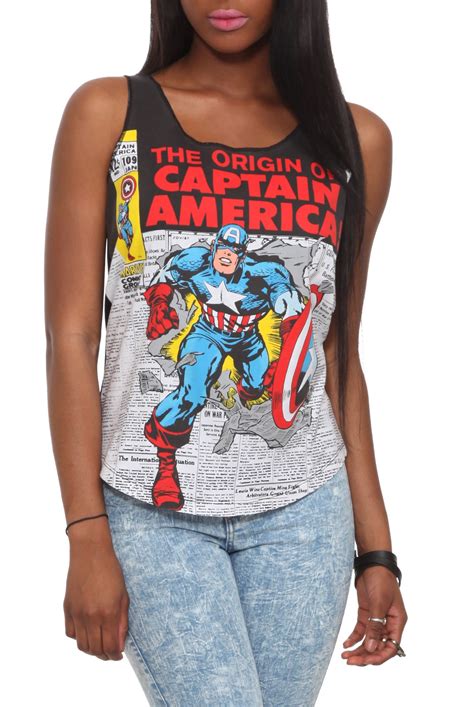 marvel universe captain america girls tank top hot topic marvel clothes nerd outfits