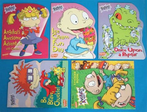 Lot Of 5 Rugrats Books 1999 Nickelodeon Sticker Book Reptar Tommy