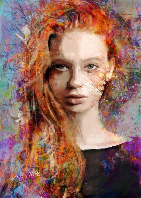 A Beauty Soul 2017 Acrylic Painting By Yossi Kotler Abstract Expressionism Portrait Art