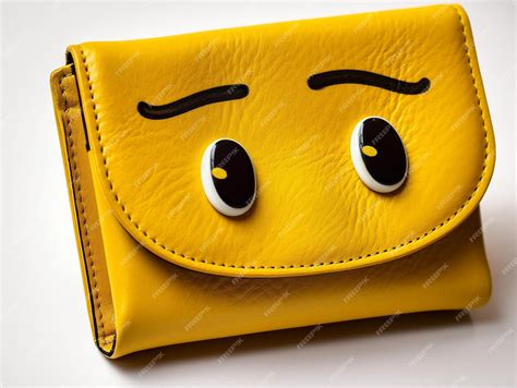 Premium Photo | A yellow wallet with eyes and a smiley face on it.