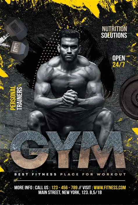 Free Fitness Gym Poster Template Free Gym Flyer And Poster