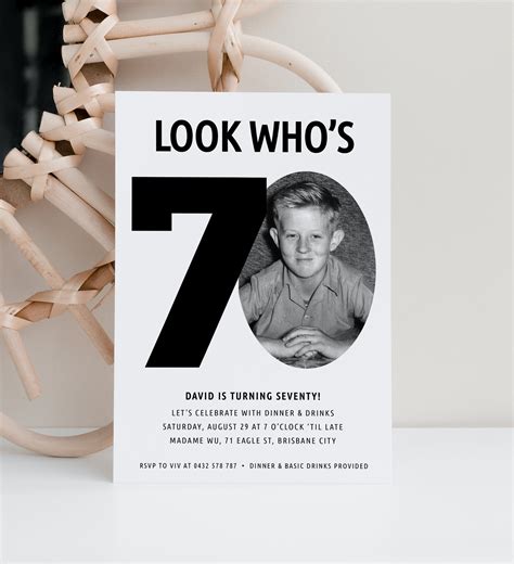 70th Invitation With Photo Look Whos 70 70th Birthday Etsy Australia