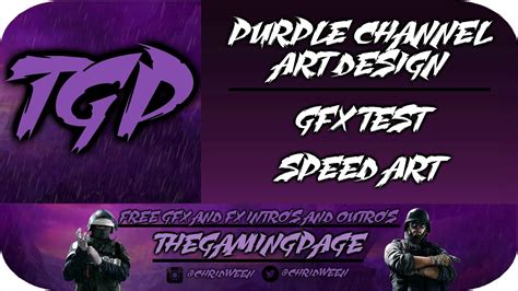 Purple Channel Art Design Gfx Pack Test Speed Art Youtube